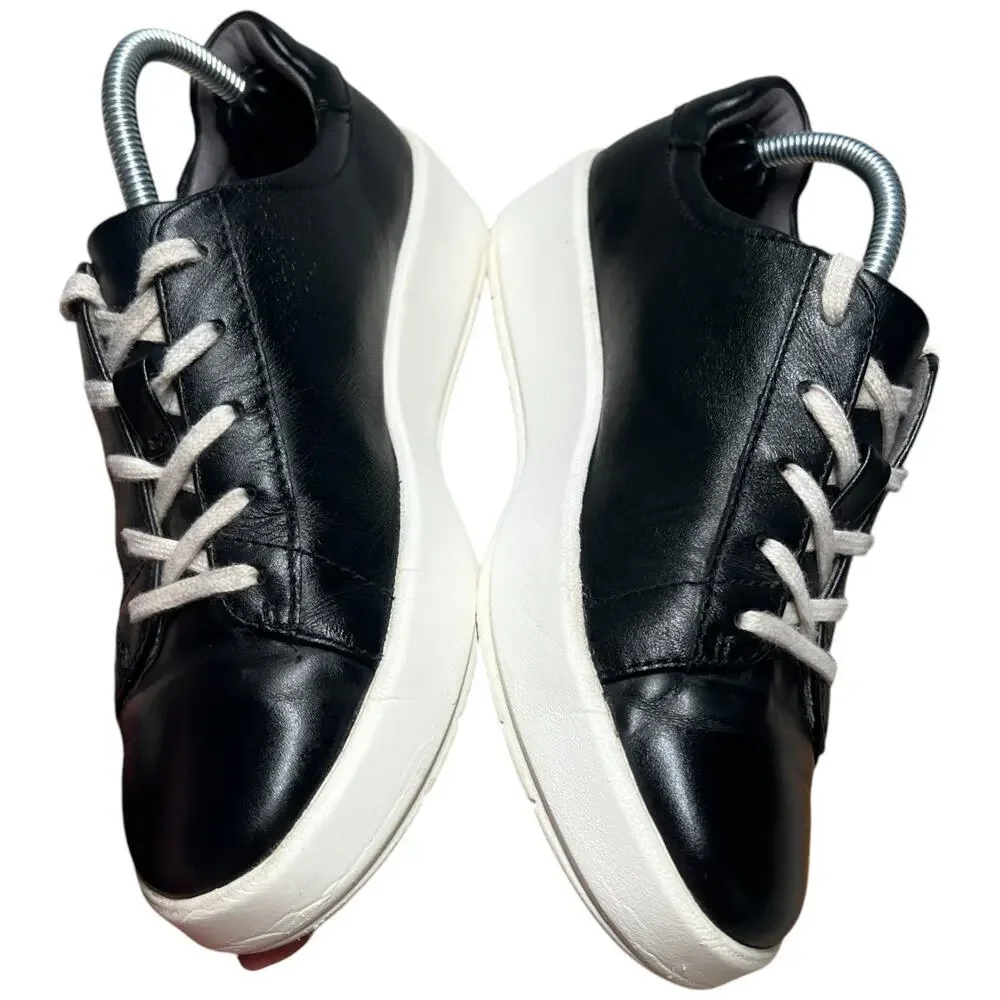 COLLECTION BY CLARKS LAYTON LACE Women's Size 6 Black Leather Sneakers Shoes - Picture 9 of 15